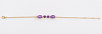 Ophelisse Solid 10K Yellow Gold Oval & Heart Natural Amethyst Bracelet