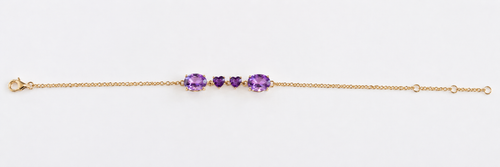 10K Yellow Gold Amethyst Bracelet