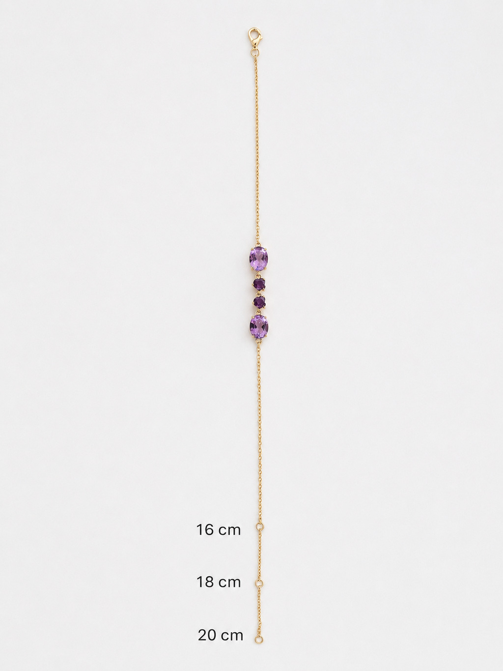 10K Yellow Gold Amethyst Bracelet
