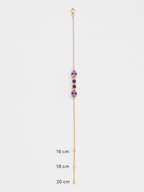 Ophelisse Solid 10K Yellow Gold Oval & Heart Natural Amethyst Bracelet