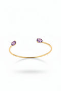 10K Yellow Gold Amethyst Bangle
