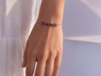 Ophelisse Solid 10K Yellow Gold Oval & Heart Natural Amethyst Bracelet