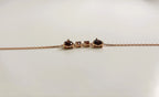 Ophelisse Solid 10K Rose Gold Heart and Round Natural Garnet Bracelet