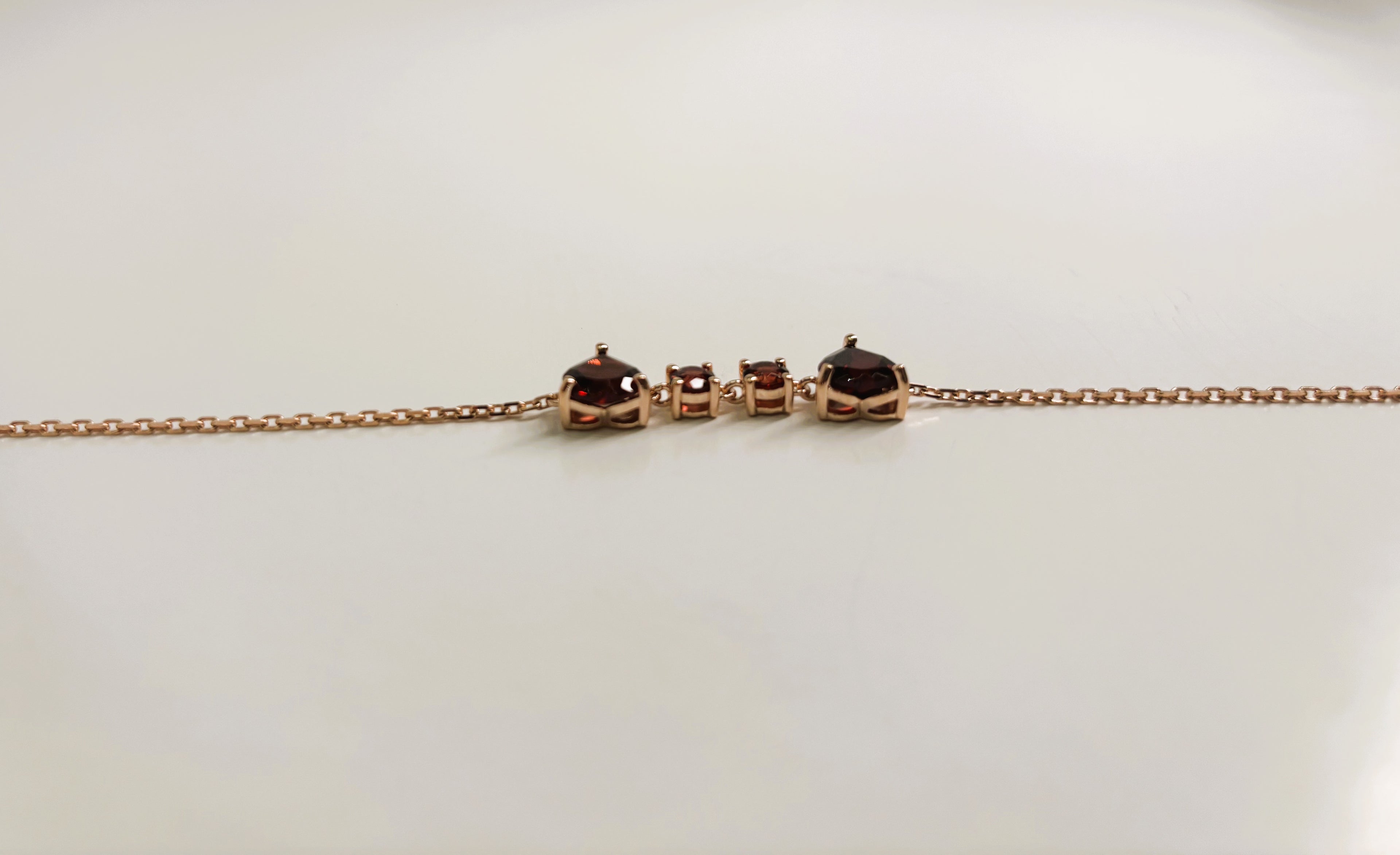 10K Rose Gold Garnet Bracelet