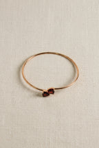 Ophelisse Solid 10K Rose Gold Heart Natural Garnet Bracelet Cuff