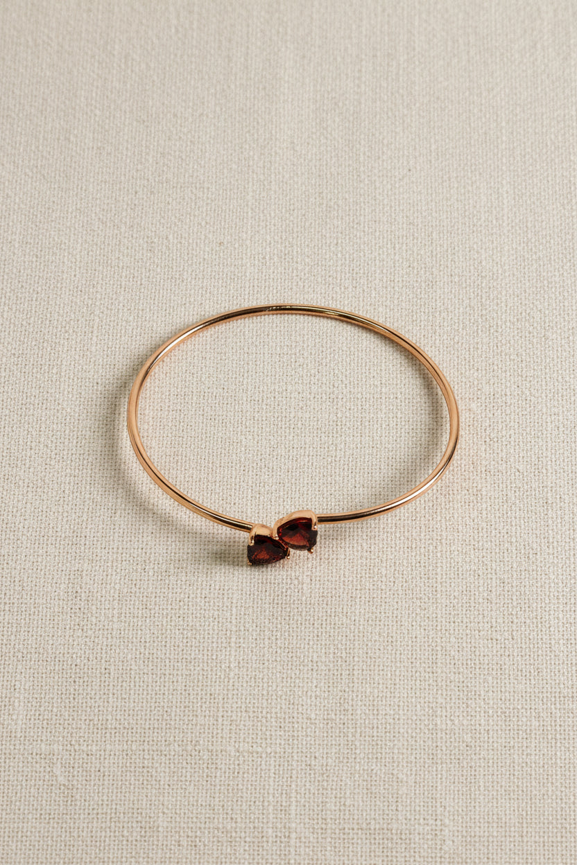 10K Rose Gold Garnet Bangle