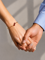 Ophelisse Solid 10K Rose Gold Heart Natural Garnet Bracelet Cuff