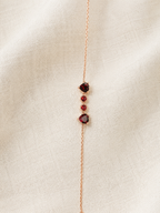 Ophelisse Solid 10K Rose Gold Heart and Round Natural Garnet Bracelet