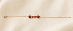 Ophelisse Solid 10K Rose Gold Heart and Round Natural Garnet Bracelet