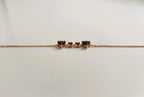 Ophelisse Solid 10K Rose Gold Heart and Round Natural Garnet Bracelet