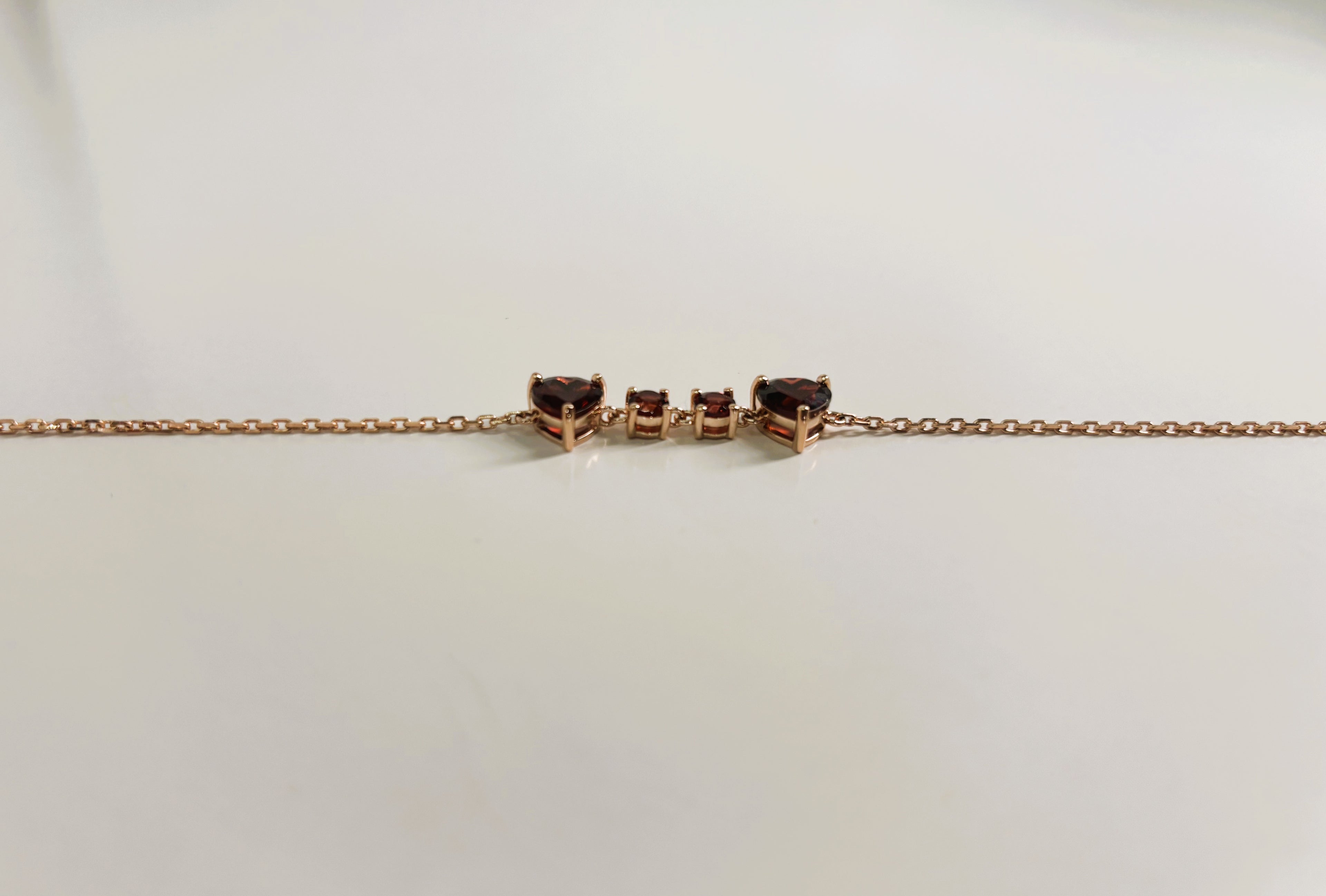 10K Rose Gold Garnet Bracelet