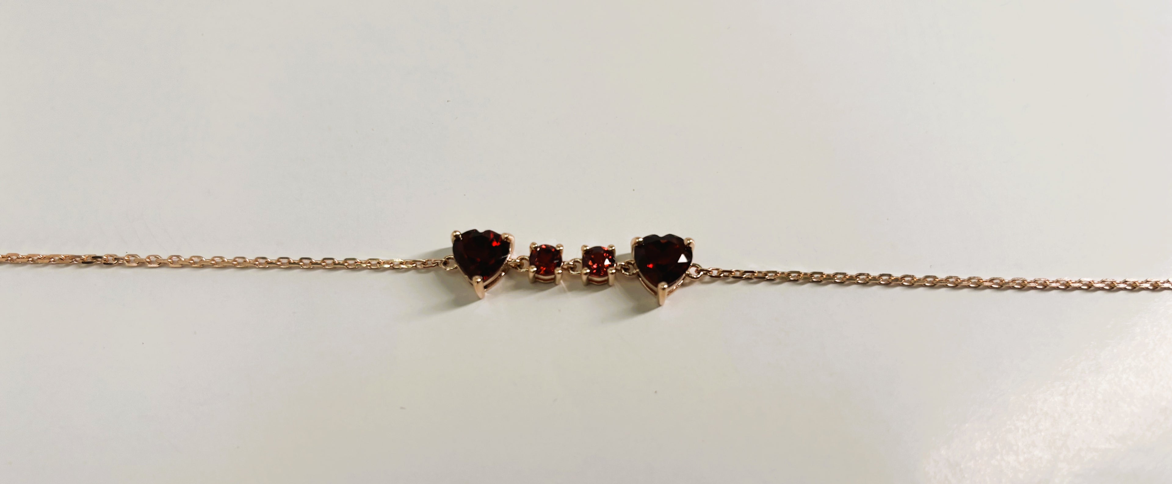 10K Rose Gold Garnet Bracelet