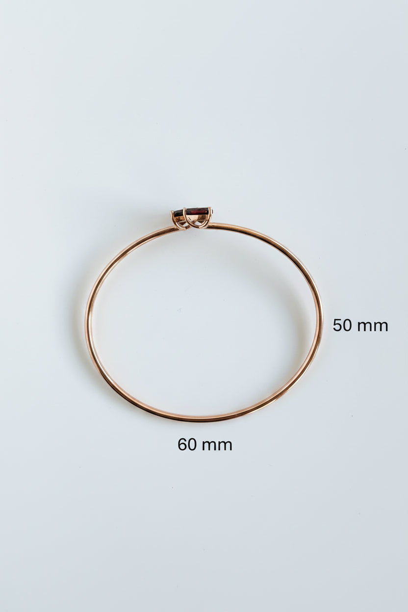 10K Rose Gold Garnet Bangle