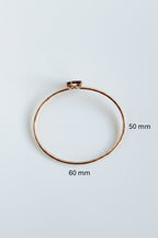 Ophelisse Solid 10K Rose Gold Heart Natural Garnet Bracelet Cuff