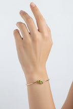 Ophelisse Solid 10k Yellow Gold Pear Natural Peridot Cuff