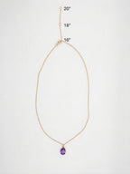 Ophelisse Solid 10K Yellow Gold Natural Amethyst Oval Pendant Necklace