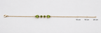 Ophelisse solid 10k yellow gold chain bracelet with two pear-shaped and two round-shaped natural green peridot gemstones with adjustable measurements