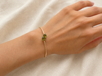 Ophelisse Solid 10k Yellow Gold Pear Natural Peridot Cuff