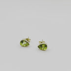 Ophelisse Solid 10K Yellow Gold Pear Natural Peridot Stud Earrings