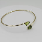 Ophelisse Solid 10k Yellow Gold Pear Natural Peridot Cuff