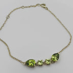 Ophelisse Solid 10k Yellow Gold Pear & Round Natural Peridot Bracelet
